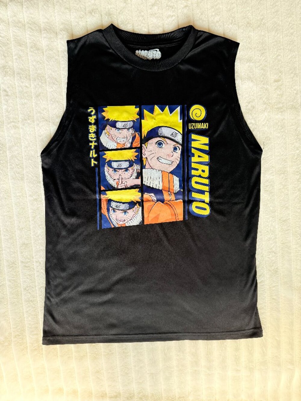 Naruto Uzumaki Graphic Sleeveless Muscle Shirt Black Youth XL 14/16 Anime